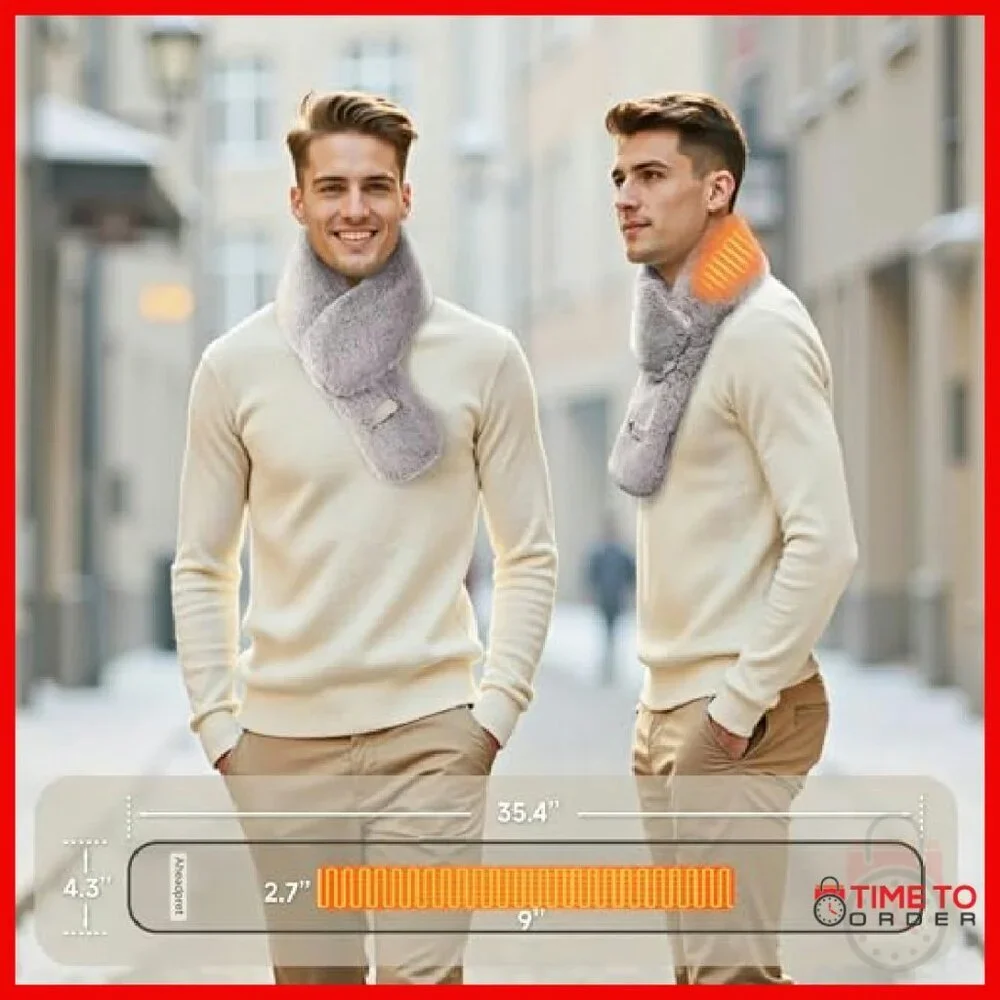Heated Scarf with 3 Heat Settings, Portable Neck Warmer, 4000mAh Power Bank